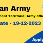 Indian Army Recruitment Territorial Army officer 2023- Apply online Territorial Army officer 2023